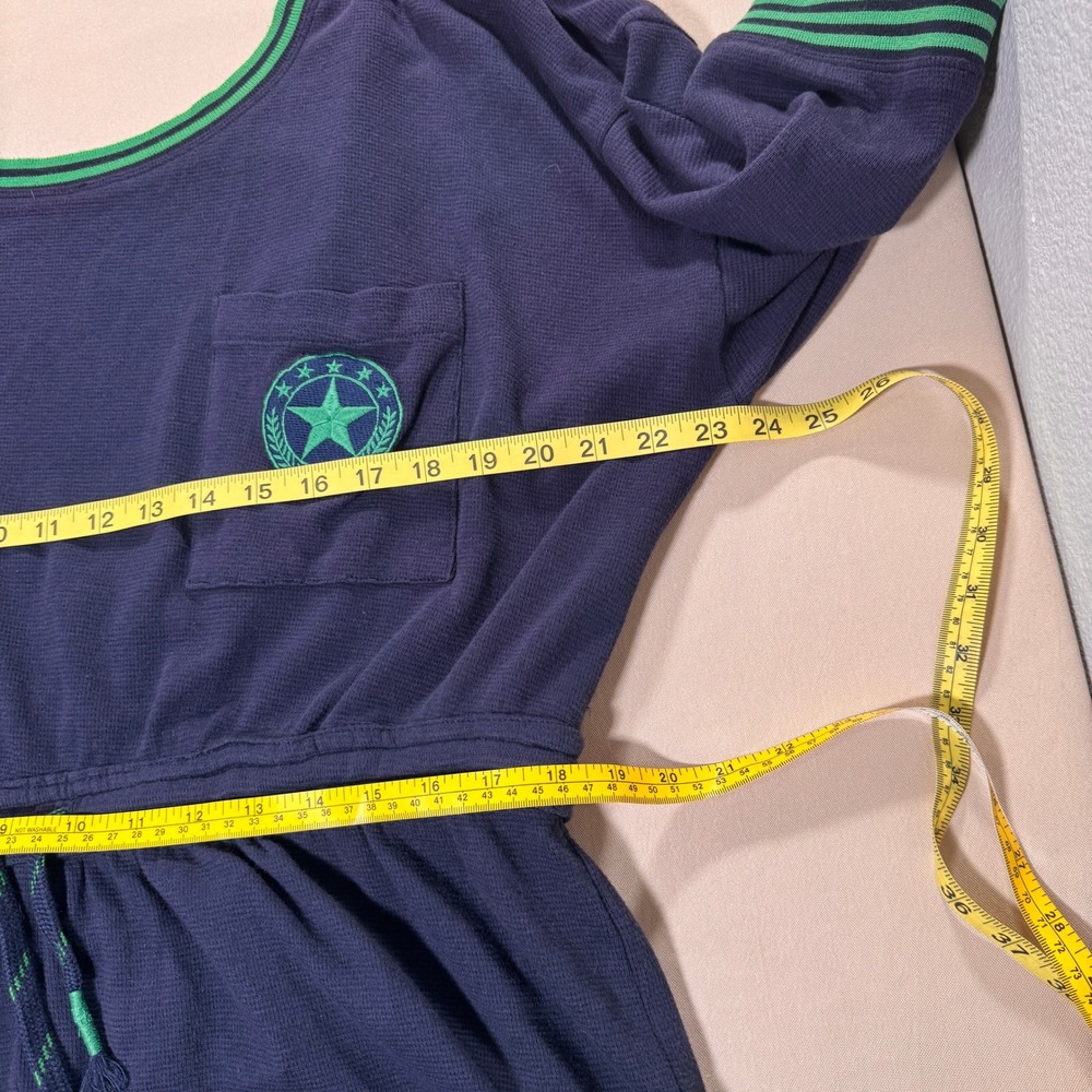Anthropologie Navy Star Pocket Drawstring Waffle Knit Romper One Piece XL NWT - Picture 3 of 15